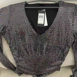 Guess - Camille oil slick sequin bodysuit M